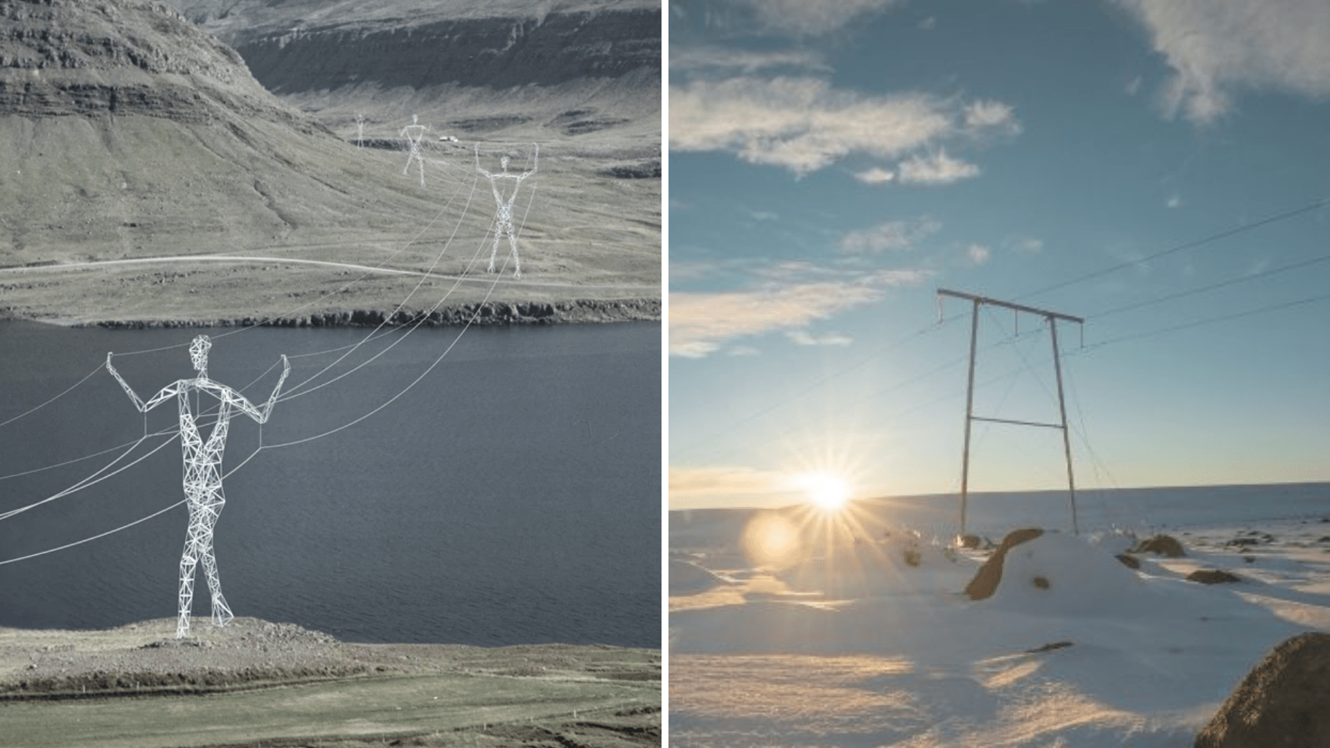Power towers that look like giant people
