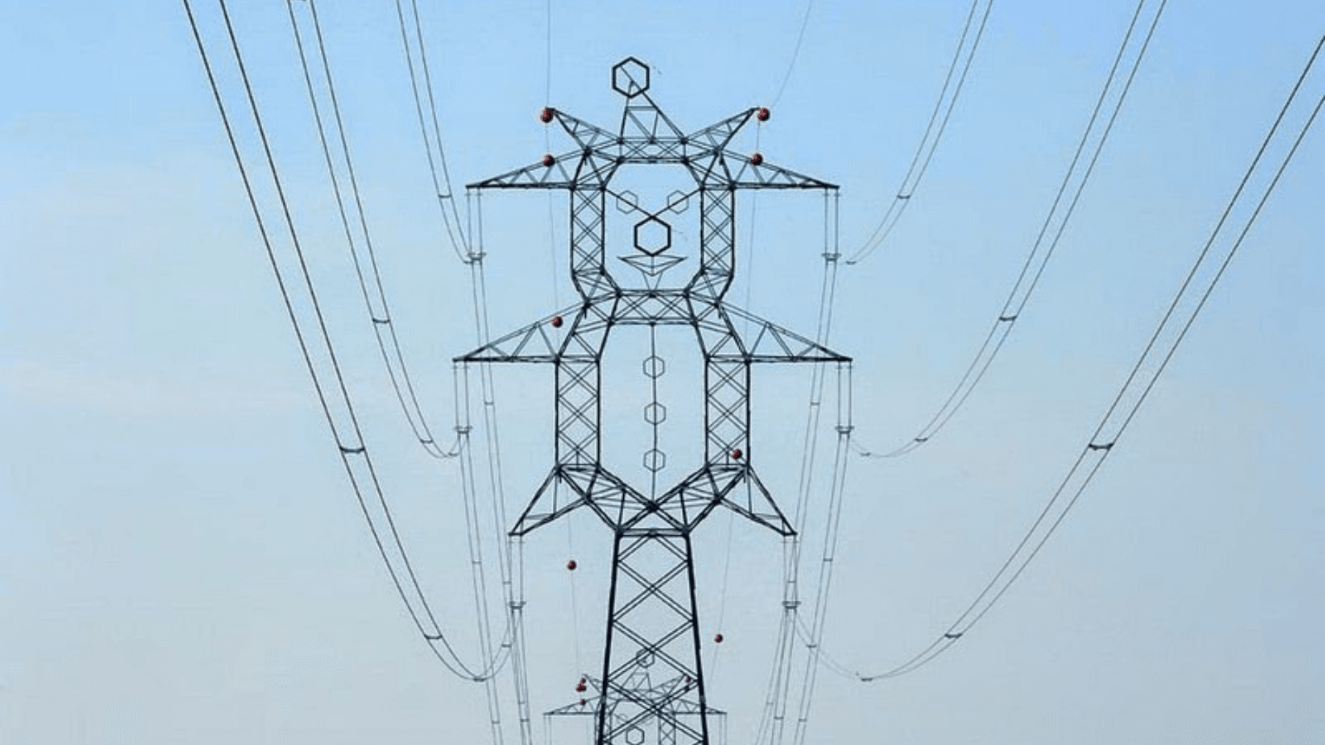 Power tower that looks like a clown