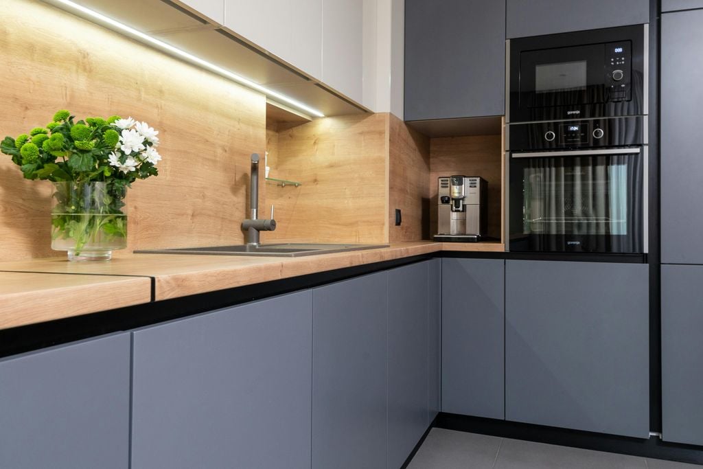 kitchen with lights